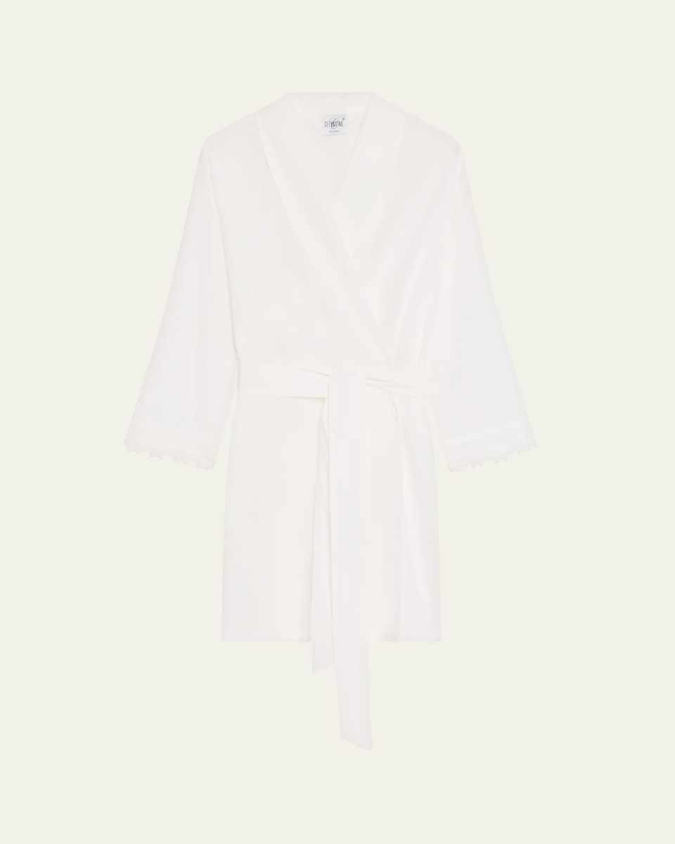 Conny Lace-Trim Cotton Robe